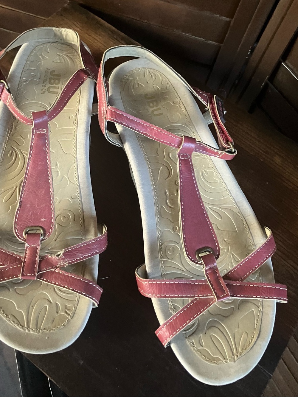 JBU Pink T-Strap Women's Sandals
